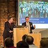 Die CURSOR-Vorstände Jürgen Topp (links) und Thomas Rühl eröffnen das CRM-Symposium 2014. Foto: S. Barthel, CURSOR